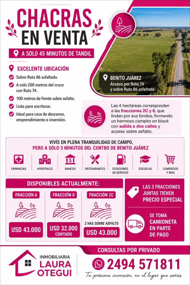 TRES Chacras en JUAREZ