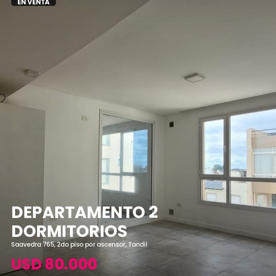 VENDO DEPTO 2 DORMITORIOS C/COCHERA 