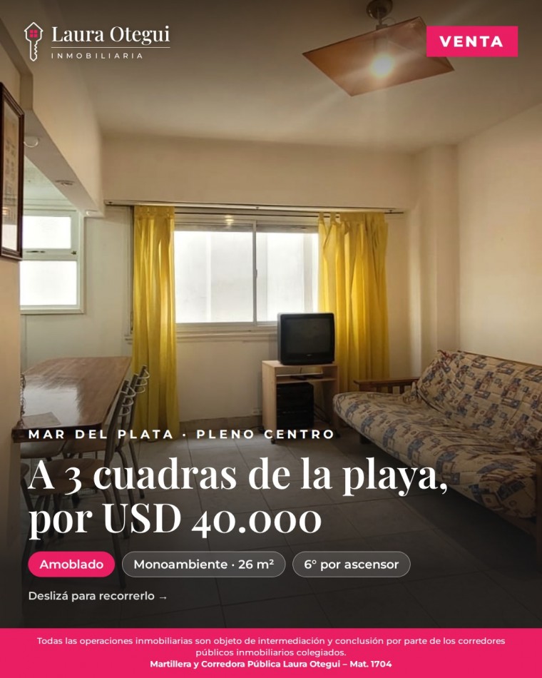 VENTA MONOAMBIENTE ZONA CENTRO