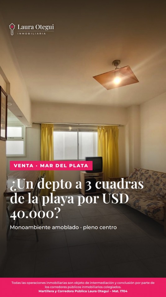 VENTA MONOAMBIENTE ZONA CENTRO