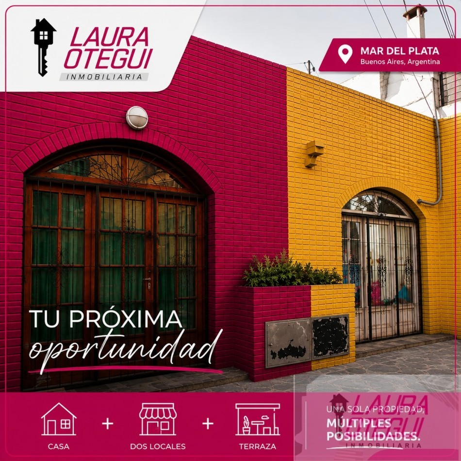 VENTA OPORTUNIDAD CASA 2 LOCALES Y TERRAZA 