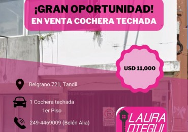 VENTA DE COCHERA TECHADA